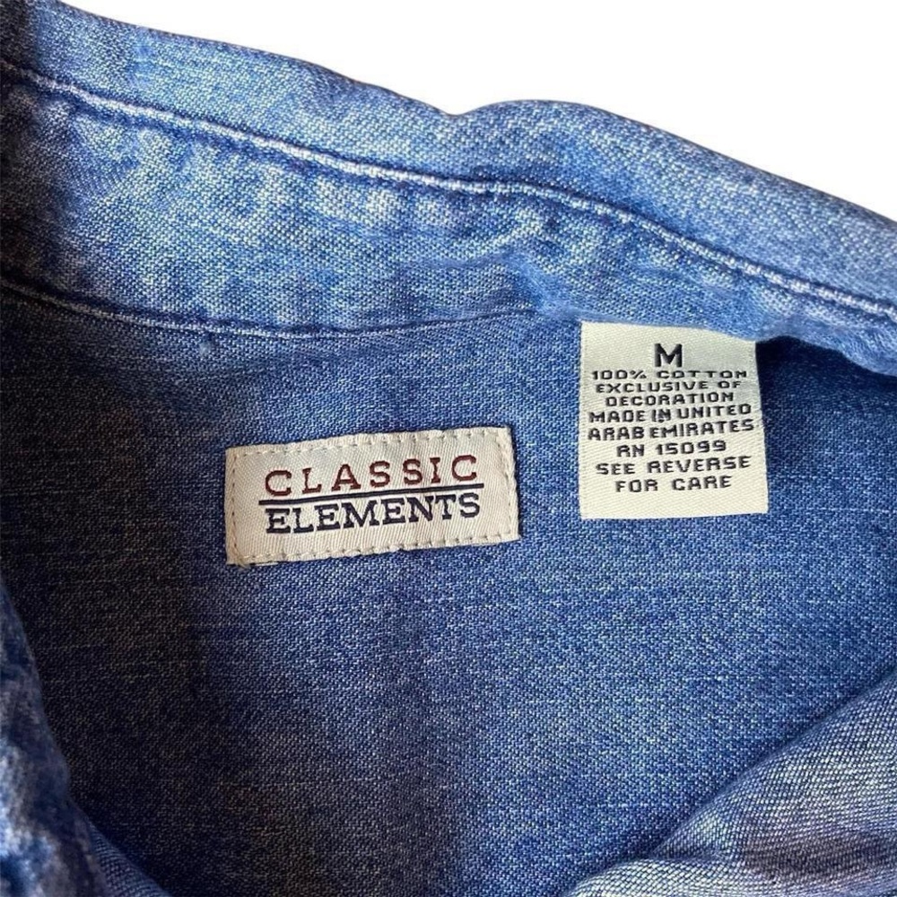 Women’s Medium Classic Elements Blue Button Down … - image 3
